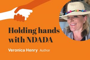 Holding hands with Veronica Henry
